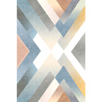 Multicolor hedendaagse tapijt polyester geometrisch patroon tapijt huisdiervriendelijk wasbaar antislip achterkant tapijt voor de woonkamer