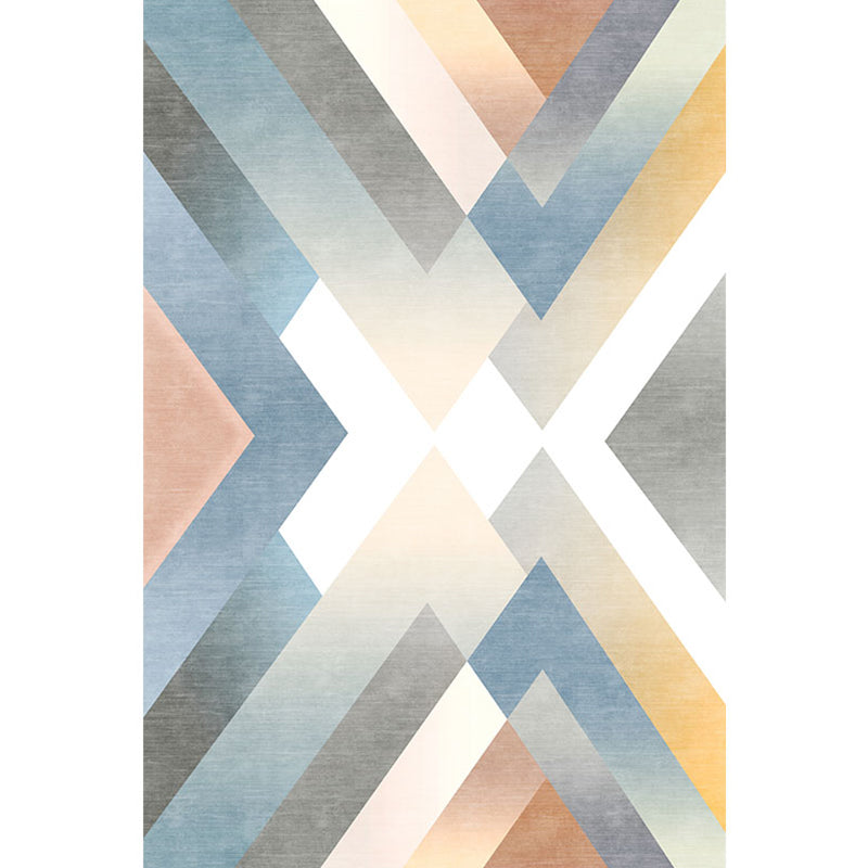 Multicolor hedendaagse tapijt polyester geometrisch patroon tapijt huisdiervriendelijk wasbaar antislip achterkant tapijt voor de woonkamer