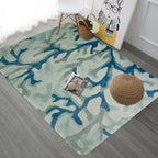 Blauw Modernisme Tapijt Polyester Takpatroon Tapijt Huisdiervriendelijk Machinewasbaar Antislip Ondergrond Tapijt voor Decoratie