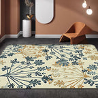 Moderne bladerenpatroon tapijt Groen en Beige Polyester tapijt Wasbaar Huisdiervriendelijk Antislip tapijt voor de woonkamer