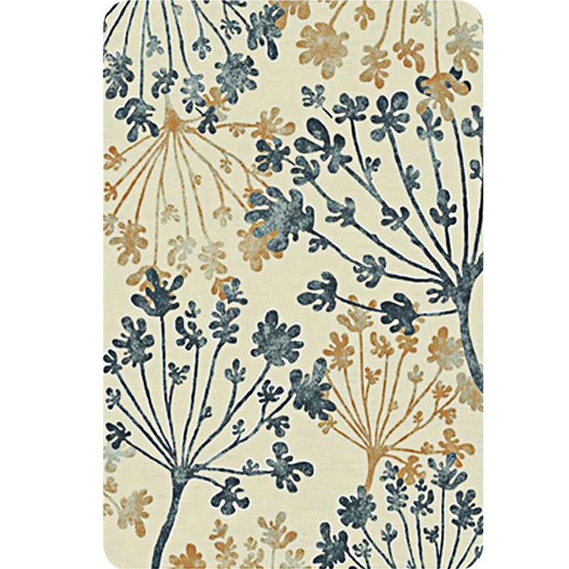 Moderne bladerenpatroon tapijt Groen en Beige Polyester tapijt Wasbaar Huisdiervriendelijk Antislip tapijt voor de woonkamer