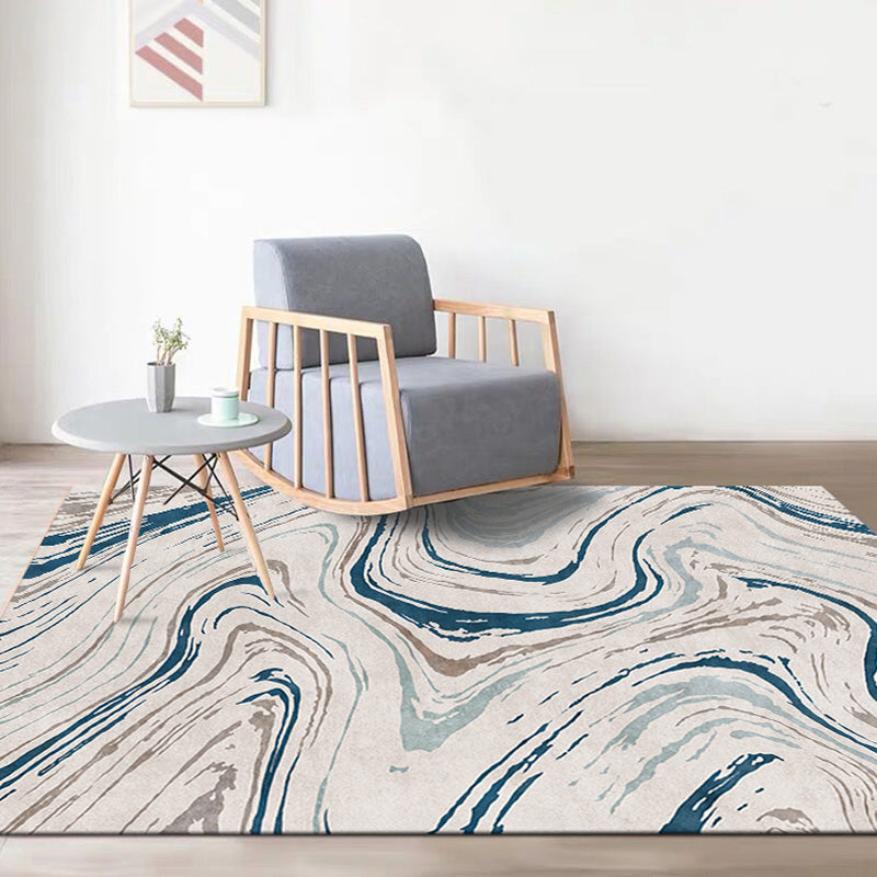 Stijlvol Modernisme Tapijt Multicolor Aquarel en Werveling Gestreept Patroon Tapijt Huisdier Vriendelijk Antislip Wasbaar Tapijt voor Decoratie