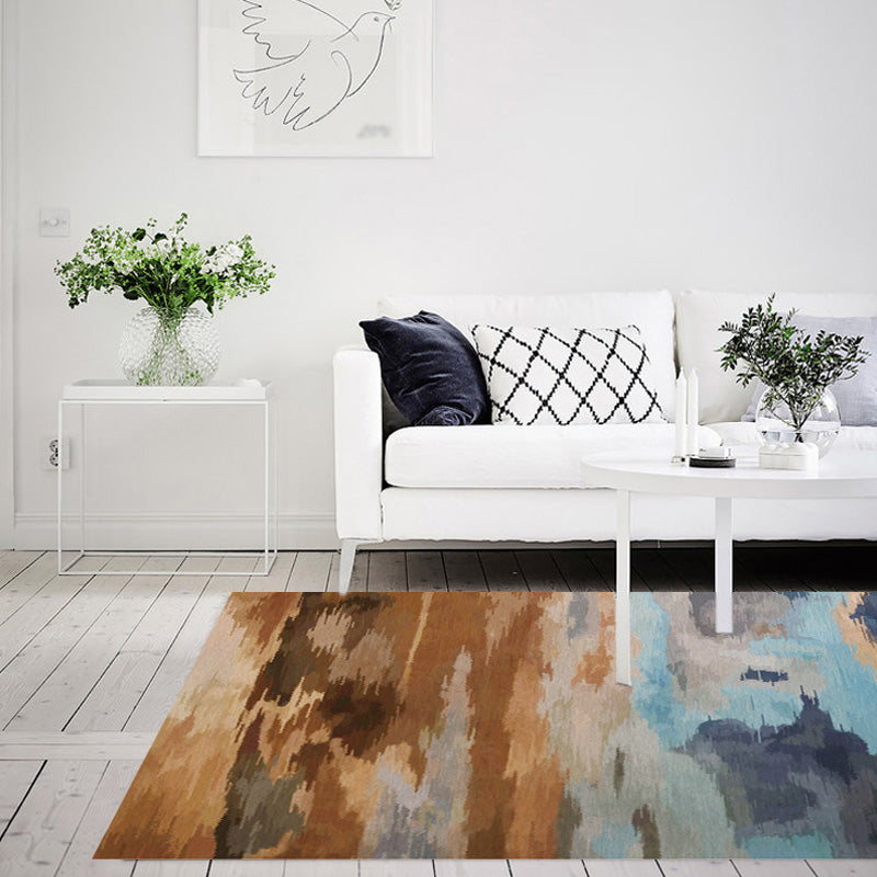 Stijlvol Modernisme Tapijt Multicolor Aquarel en Werveling Gestreept Patroon Tapijt Huisdier Vriendelijk Antislip Wasbaar Tapijt voor Decoratie