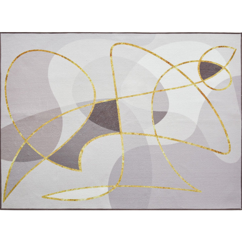 Nieuwe Abstracte Tapijt Grijs en Khaki Polyester Tapijt Wasbaar Huisdiervriendelijk Antislip Tapijt voor de Woonkamer
