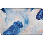 Uniek Penseelstreep Patroon Tapijt Blauw Hedendaags Tapijt Polyester Huisdiervriendelijk Antislip Onderkant Wasbaar Tapijt voor de Woonkamer