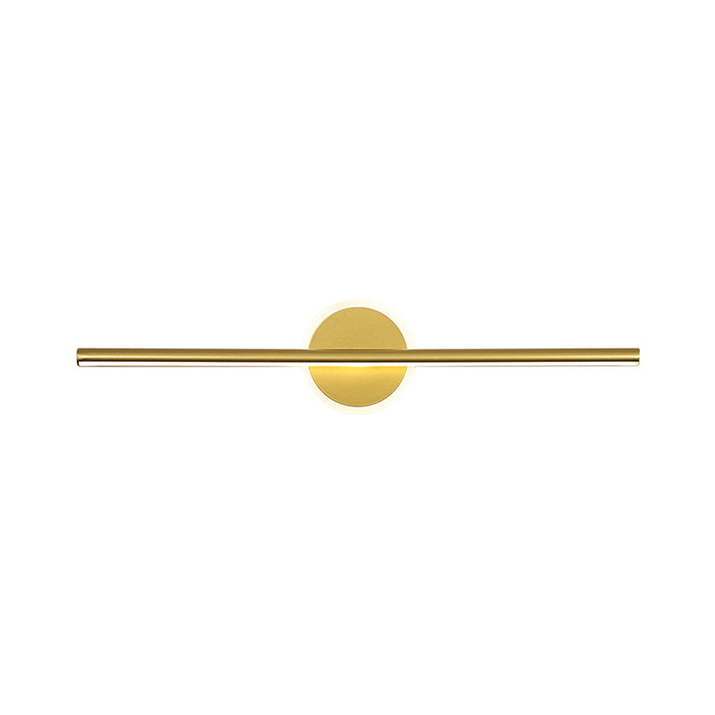 Metalen Lineaire en Ronde Vanity Wandlamp Minimalisme LED Wand Sconces Verlichting in Goud, 16"/23.5"/31.5" Breed