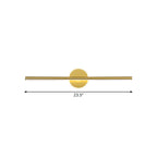 Metalen Lineaire en Ronde Vanity Wandlamp Minimalisme LED Wand Sconces Verlichting in Goud, 16"/23.5"/31.5" Breed