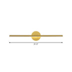 Metalen Lineaire en Ronde Vanity Wandlamp Minimalisme LED Wand Sconces Verlichting in Goud, 16"/23.5"/31.5" Breed