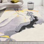 Grijze Abstracte Vloerkleed Polyester Moderne Vloerkleed Wasbaar Antislip Huisdiervriendelijk Vloerkleed voor de Woonkamer