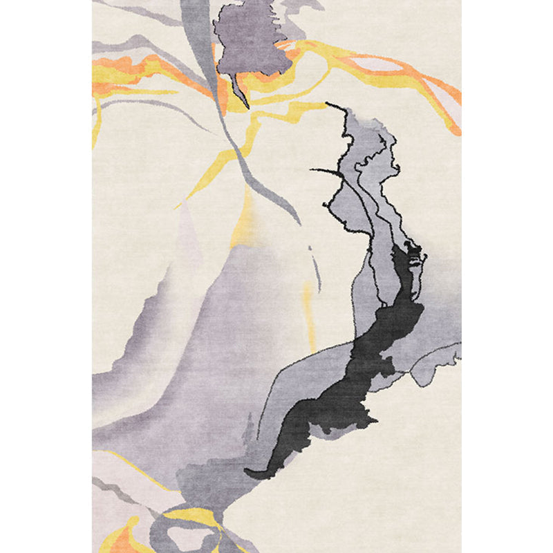 Grijze Abstracte Vloerkleed Polyester Moderne Vloerkleed Wasbaar Antislip Huisdiervriendelijk Vloerkleed voor de Woonkamer