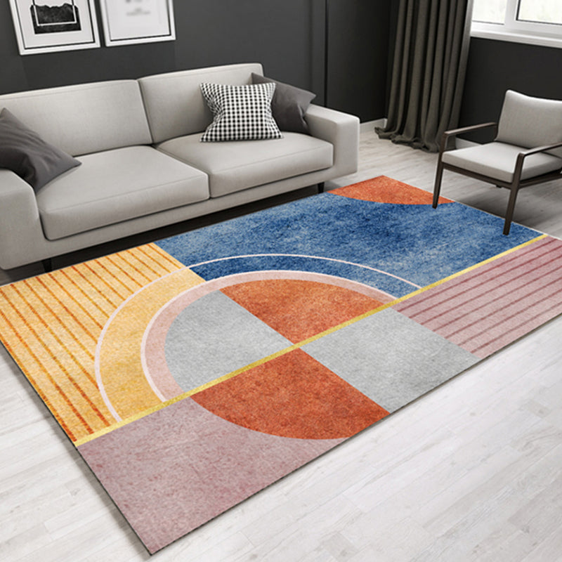 Casual hedendaags tapijt Multicolor geometrisch en gestreept patroon tapijt wasbaar huisdier-vriendelijk antislip tapijt voor de woonkamer