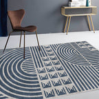 Creatief Modernistisch Tapijt Polyester Geometrisch en Streepmotief Tapijt Wasbaar Huisdiervriendelijk Antislip Tapijt voor de Woonkamer
