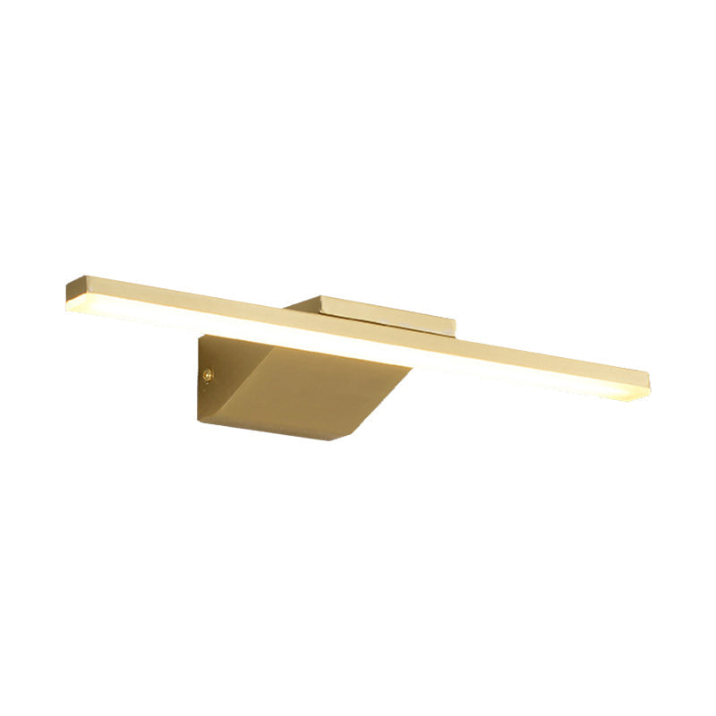 16"/21.5" W Metallic Streamlined Wandlamp Simplicity LED Gouden Vanity Sconces Licht voor Badkamer