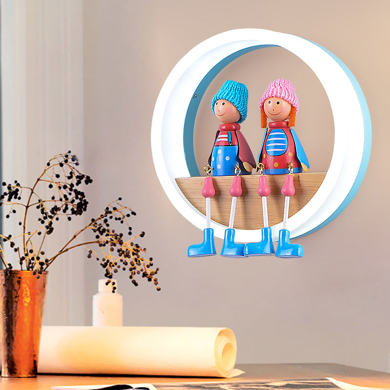 Cartoon Big O Wandlamp met Koppel Acryl Wandlamp voor Kinderkamer Restaurant