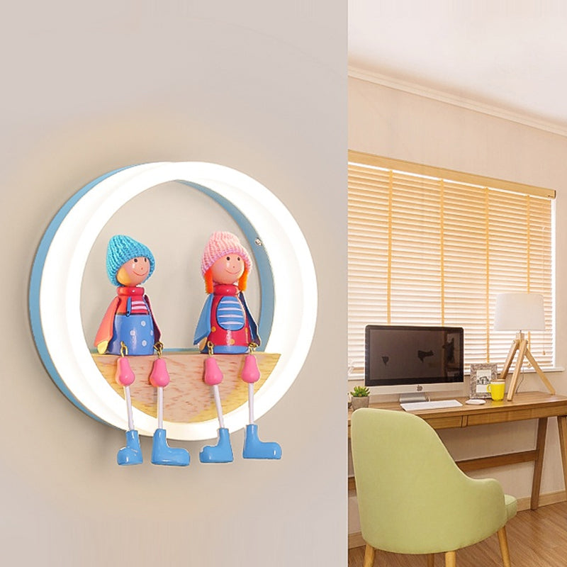Cartoon Big O Wandlamp met Koppel Acryl Wandlamp voor Kinderkamer Restaurant