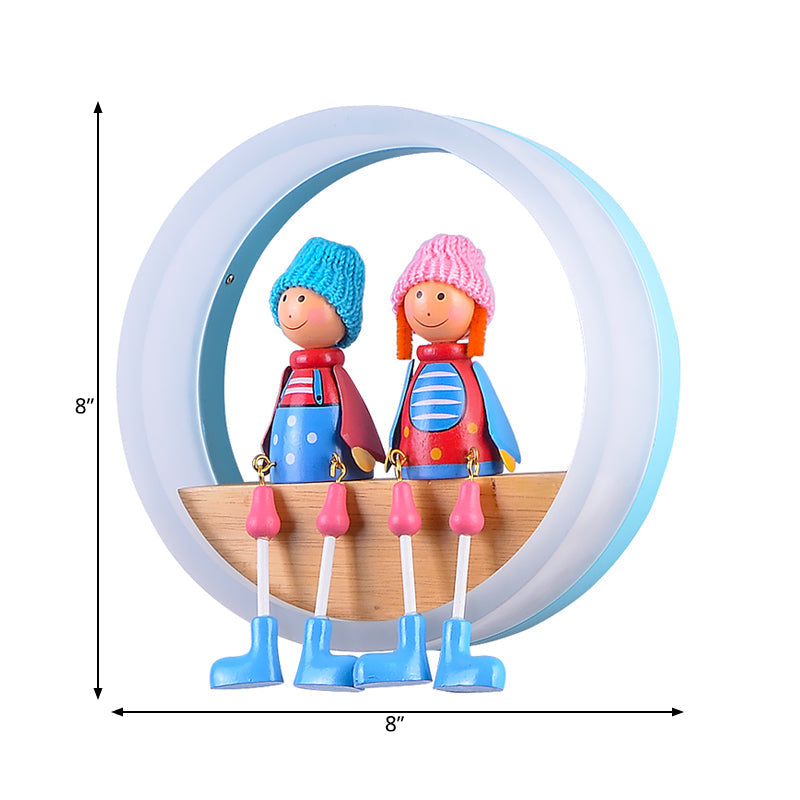Cartoon Big O Wandlamp met Koppel Acryl Wandlamp voor Kinderkamer Restaurant