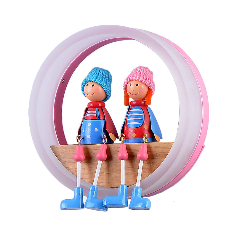 Cartoon Big O Wandlamp met Koppel Acryl Wandlamp voor Kinderkamer Restaurant
