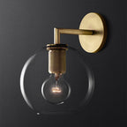 Bronzen Gewapende Wandlamp Postmodern Enkel Metaal/Helder Glas Wandlamp met/zonder Schijf/Sfeer/Conus Schaduw