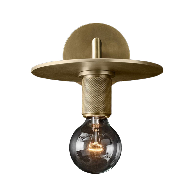 Bronzen Gewapende Wandlamp Postmodern Enkel Metaal/Helder Glas Wandlamp met/zonder Schijf/Sfeer/Conus Schaduw