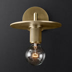 Bronzen Gewapende Wandlamp Postmodern Enkel Metaal/Helder Glas Wandlamp met/zonder Schijf/Sfeer/Conus Schaduw
