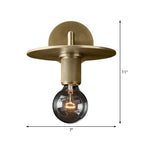 Bronzen Gewapende Wandlamp Postmodern Enkel Metaal/Helder Glas Wandlamp met/zonder Schijf/Sfeer/Conus Schaduw