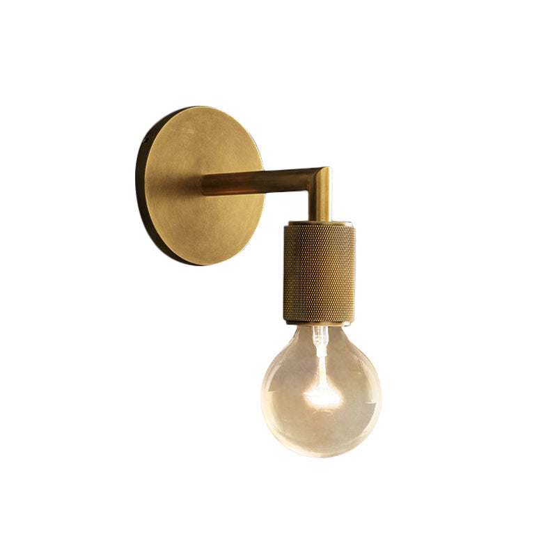 Bronzen Gewapende Wandlamp Postmodern Enkel Metaal/Helder Glas Wandlamp met/zonder Schijf/Sfeer/Conus Schaduw