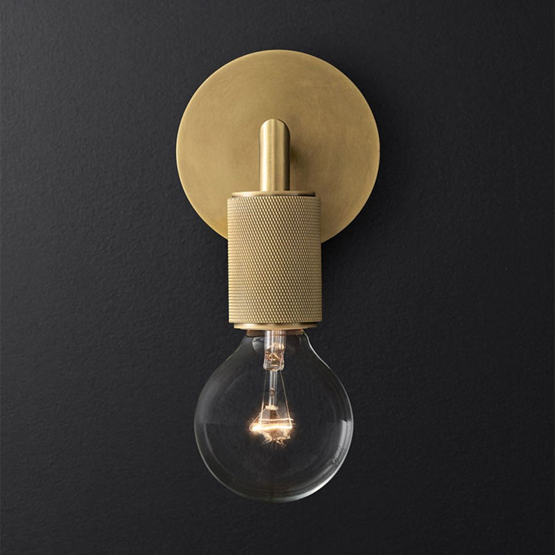 Bronzen Gewapende Wandlamp Postmodern Enkel Metaal/Helder Glas Wandlamp met/zonder Schijf/Sfeer/Conus Schaduw