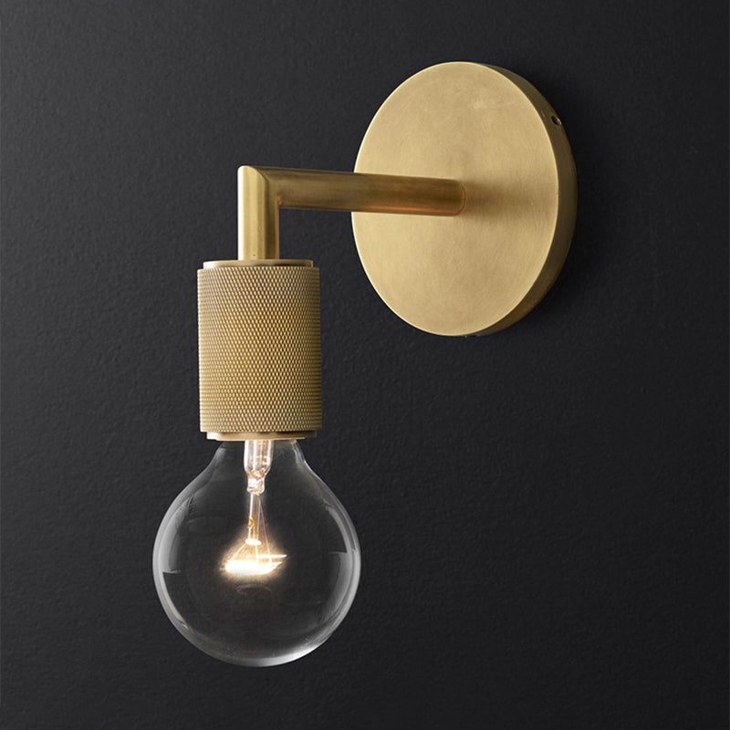Bronzen Gewapende Wandlamp Postmodern Enkel Metaal/Helder Glas Wandlamp met/zonder Schijf/Sfeer/Conus Schaduw