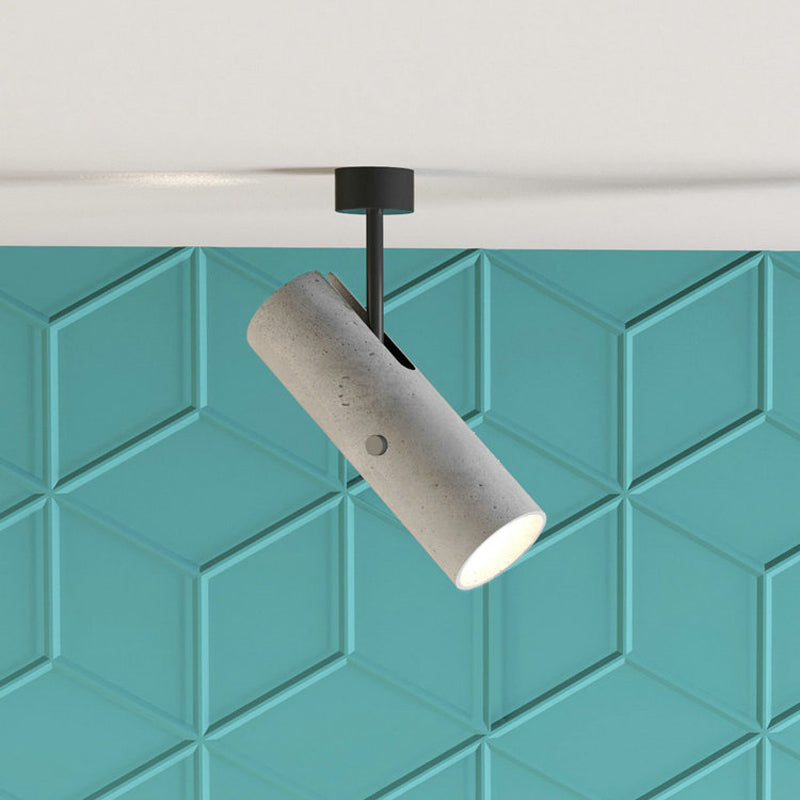 Tube Clothing Store Wandspot Cement Minimalistisch LED Wandlamp in Grijs met Draaibeugel