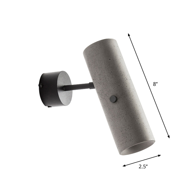 Tube Clothing Store Wandspot Cement Minimalistisch LED Wandlamp in Grijs met Draaibeugel