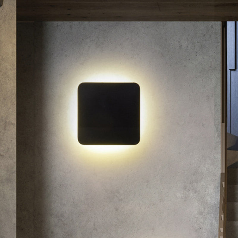 Ronde/Vierkante Inbouw Wandlamp Minimalistisch Aluminium Gang LED Wandlamp Licht in Zwart