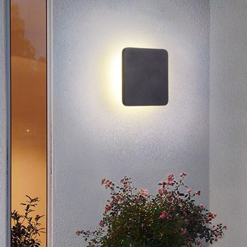 Ronde/Vierkante Inbouw Wandlamp Minimalistisch Aluminium Gang LED Wandlamp Licht in Zwart