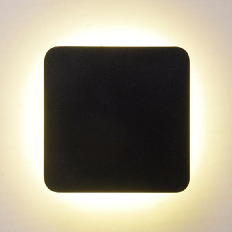 Ronde/Vierkante Inbouw Wandlamp Minimalistisch Aluminium Gang LED Wandlamp Licht in Zwart