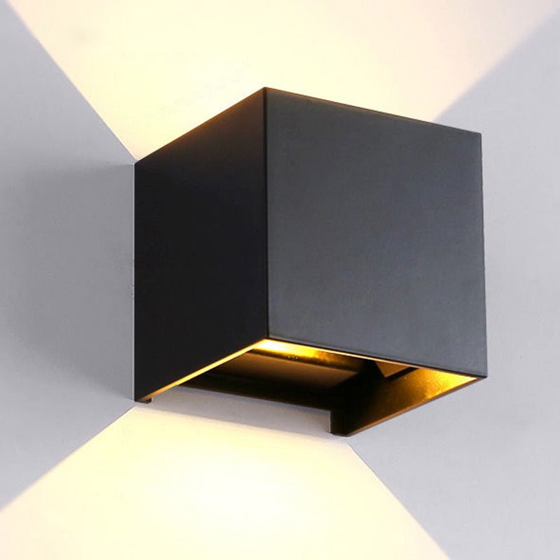 Cube/Driehoek/Cilinder Wandlamp Fixture Nordic Metaal Zwart Op en Neer LED Wandlamp voor Buiten