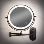 Zwarte Oplaadbare Make-up Spiegel met LED – 3-Kleur Licht