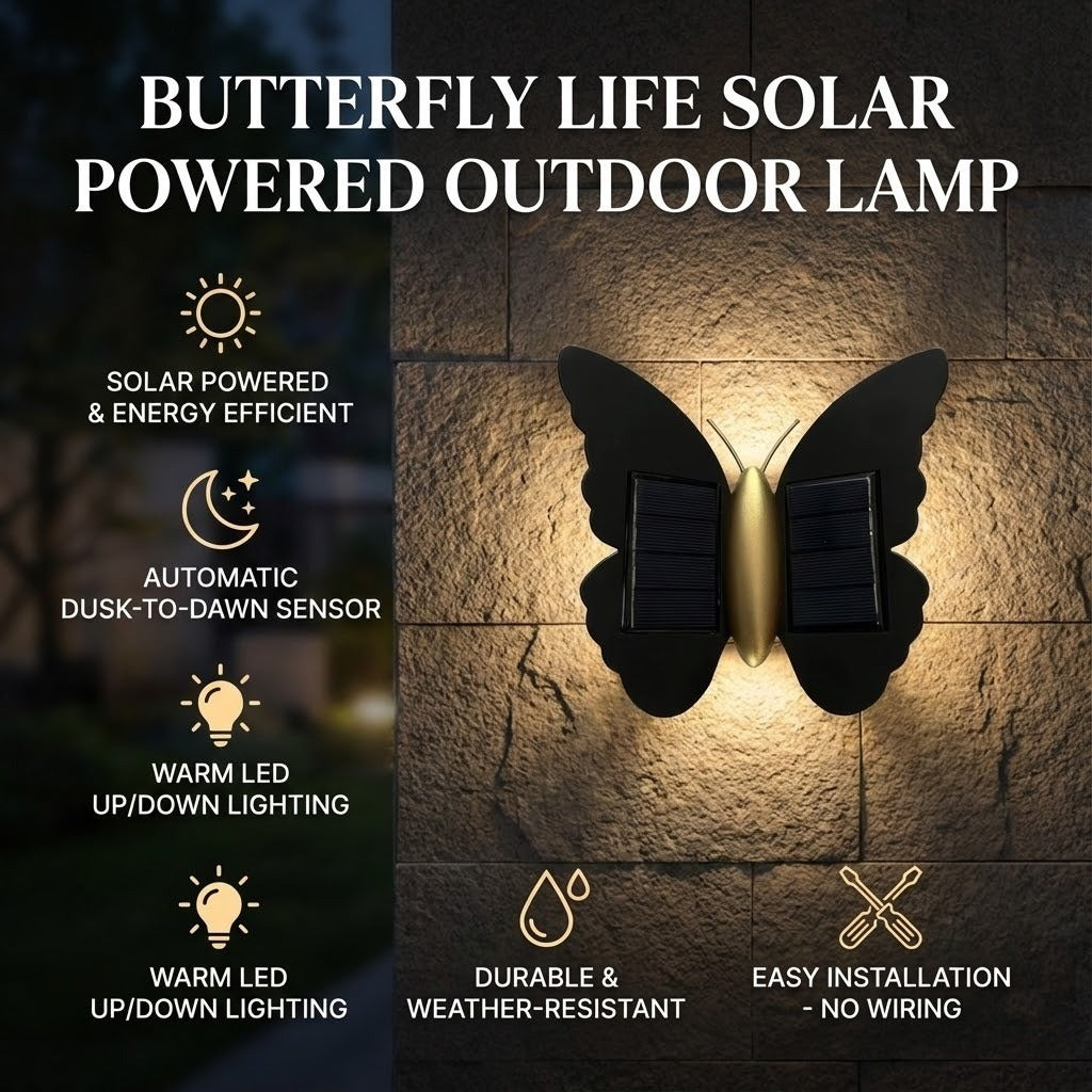 Butterfly Life Zonne-energie Buitenlamp