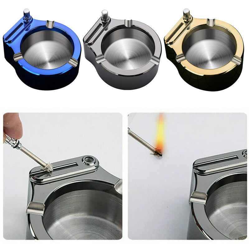 Retro Metalen Asbak, Aansteeklighter