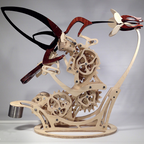 Houten Kinetische Kolibrie Sculptuur