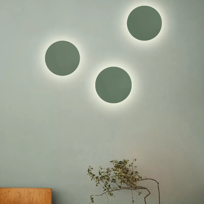Noordse Stijl Macaron Kleurige Wandlamp Ronde Metalen Wandlamp voor Trap Entree