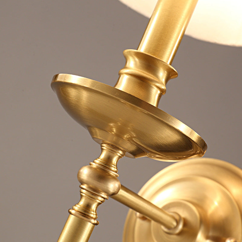 Kaarsenhouder Woonkamer Wandverlichting Vintage Metaal Enkel Gouden Sconcelicht met Empire Stofscherm