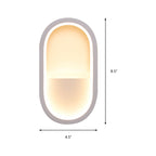 Ovale Wandlamp Fixture Hedendaagse Acryl Zwart/Wit LED Wandlamp in Warm/Wit Licht