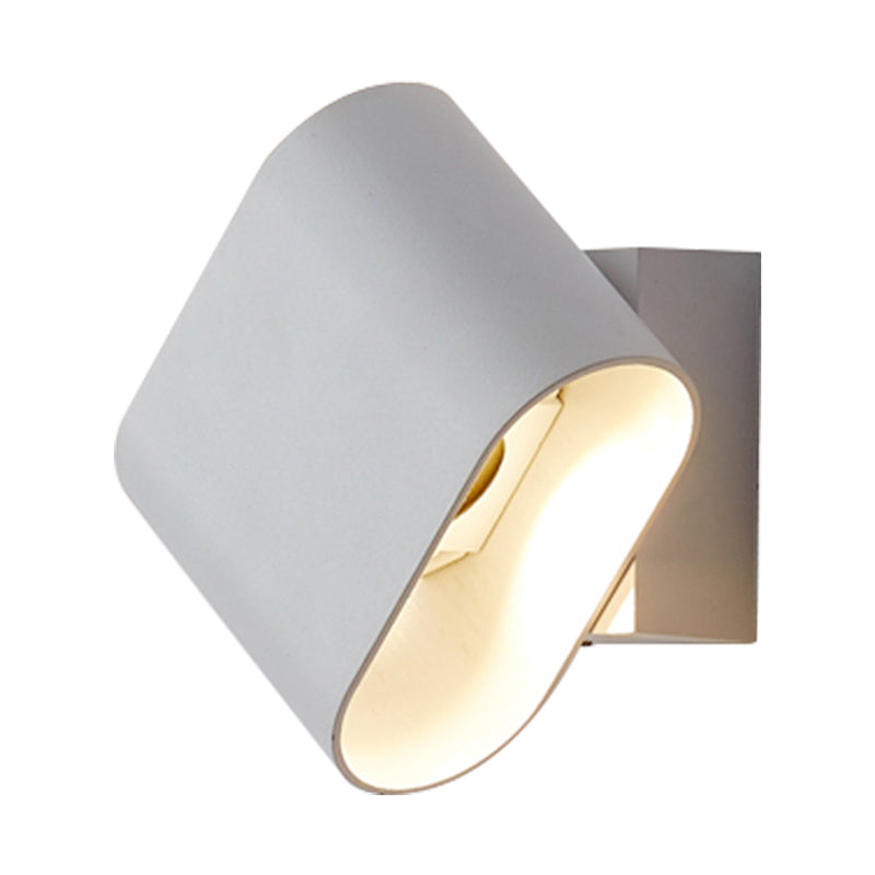 Ronde Rand Cuboid Wandlamp Eenvoudige Metaal LED Zwart/Grijs/Wit Wandmontage Lamp voor Gang