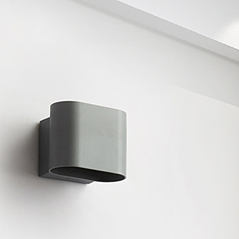 Ronde Rand Cuboid Wandlamp Eenvoudige Metaal LED Zwart/Grijs/Wit Wandmontage Lamp voor Gang