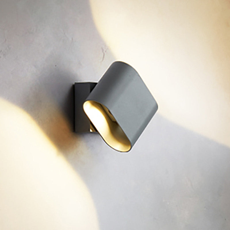 Ronde Rand Cuboid Wandlamp Eenvoudige Metaal LED Zwart/Grijs/Wit Wandmontage Lamp voor Gang