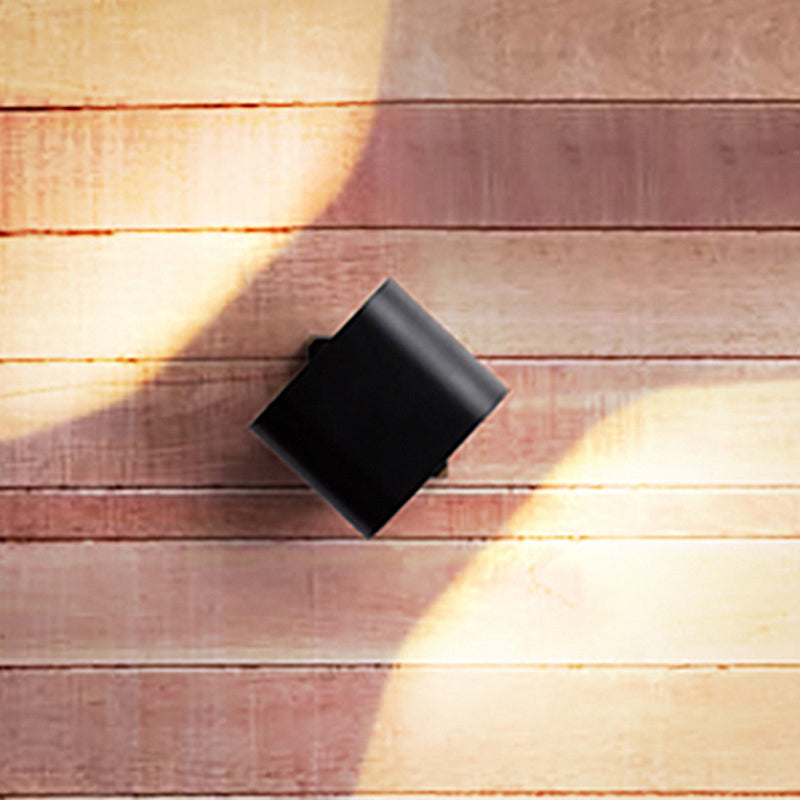 Ronde Rand Cuboid Wandlamp Eenvoudige Metaal LED Zwart/Grijs/Wit Wandmontage Lamp voor Gang