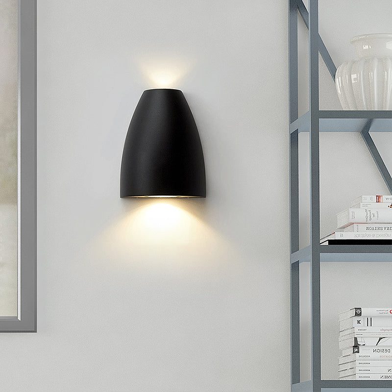 Bullet Vorm Wandlamp Modern Metaal Zwart/Grijs/Wit LED Op en Neer Wandlamp voor Trap