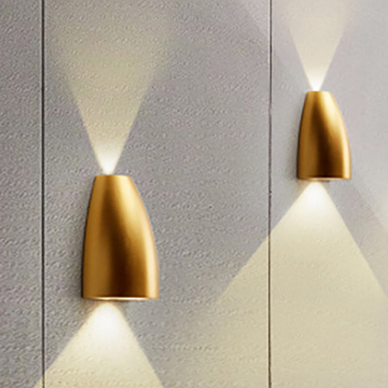 Bullet Vorm Wandlamp Modern Metaal Zwart/Grijs/Wit LED Op en Neer Wandlamp voor Trap