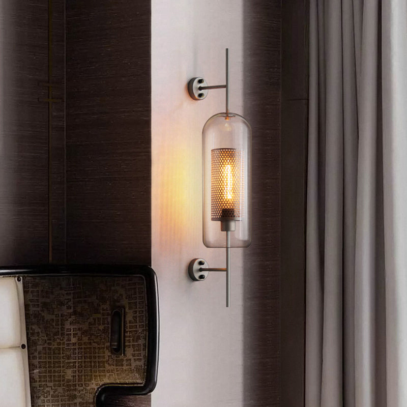 heldere glazen geometrische wandlamp eenvoud enkele-bol gang wandlicht armatuur