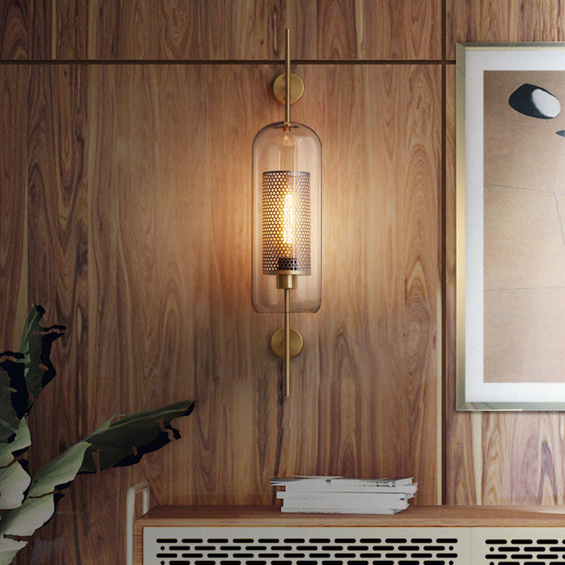 heldere glazen geometrische wandlamp eenvoud enkele-bol gang wandlicht armatuur