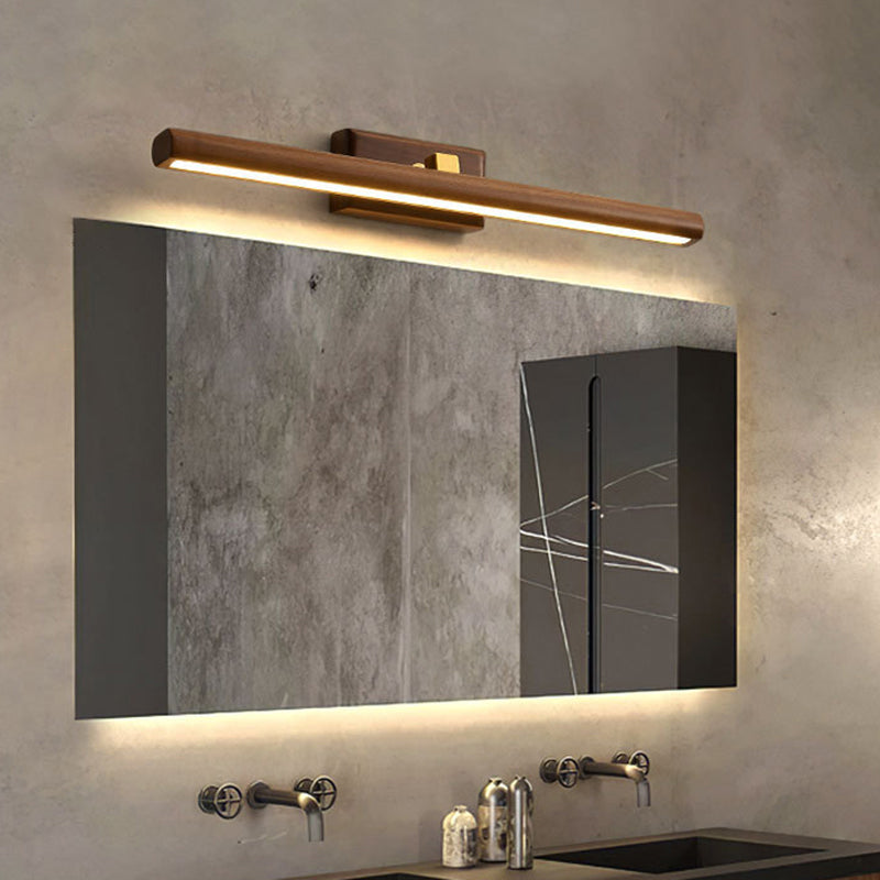 Noordse Stijl Lineaire Wandlamp Licht Acryl Badkamer LED Vanity Verlichting in Donker Hout